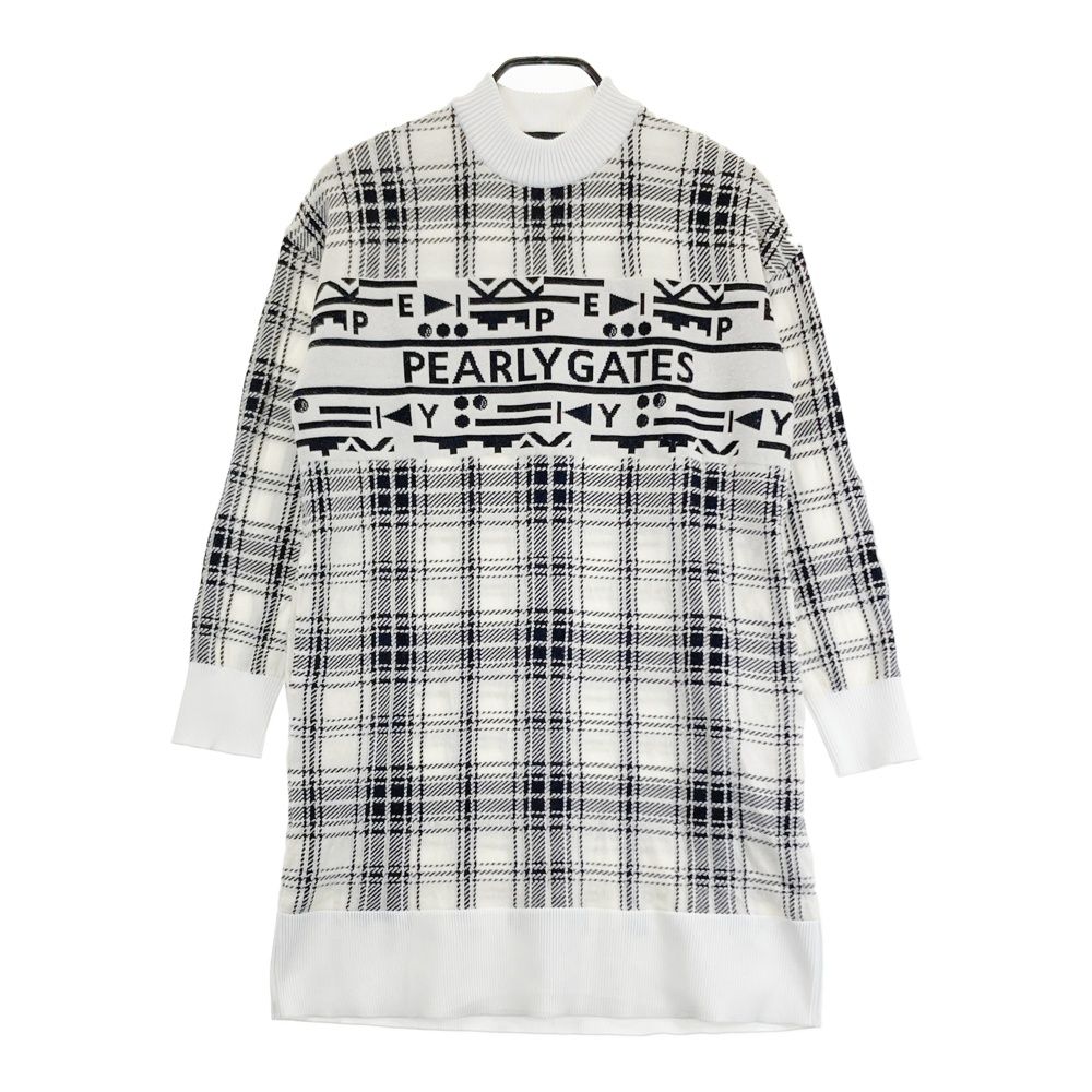 サイズ：0 PEARLY GATES パーリーゲイツ 長袖 ニットワンピース