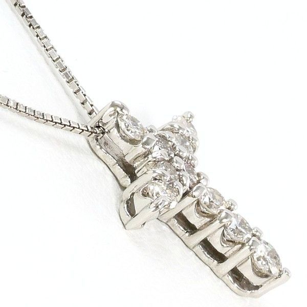 PT900 PT850 ネックレス necklace ダイヤ 0.30 総重量約2.7g 約40cm