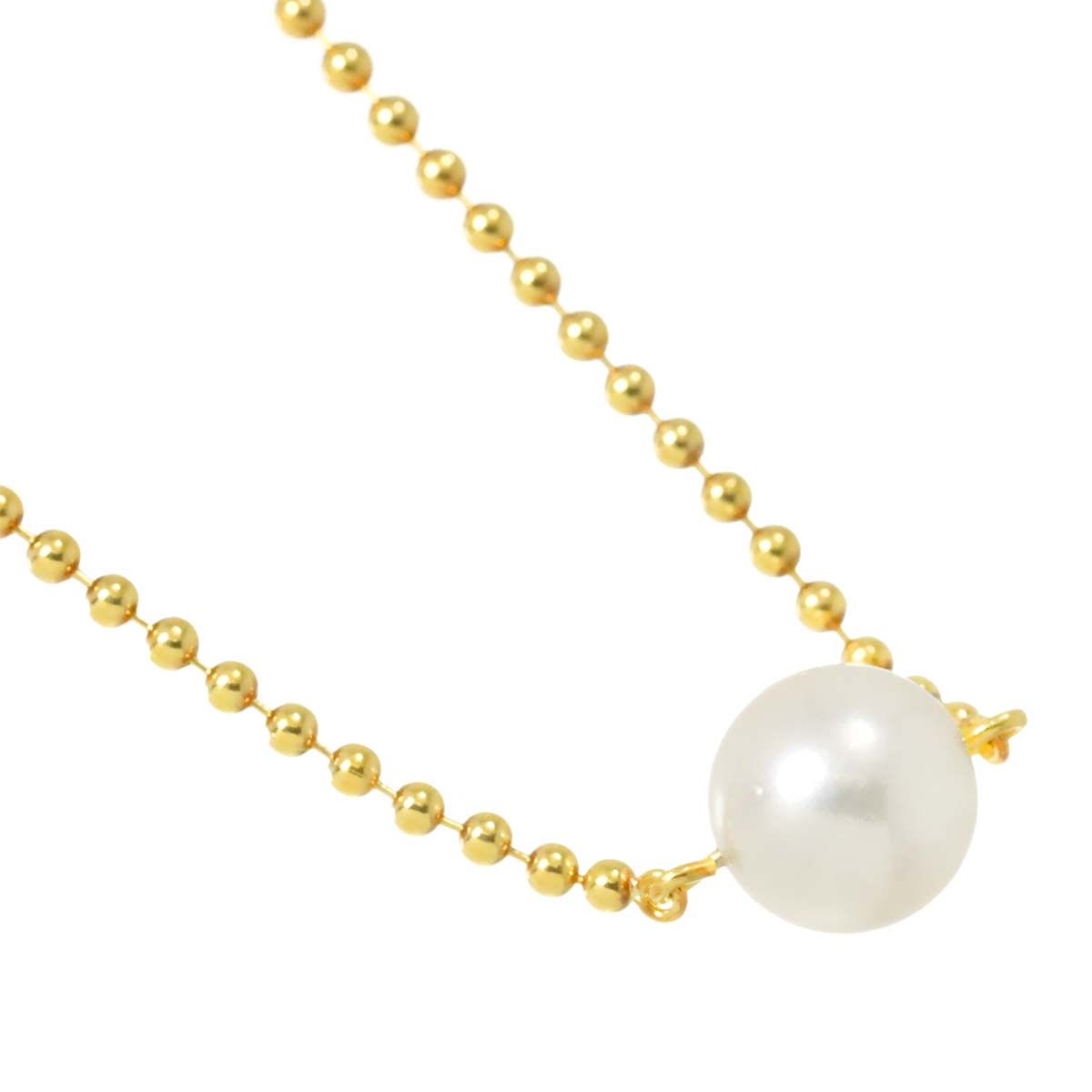 美品 ミキモト MIKIMOTO アコヤ真珠 ルビー ネックレス K14YG ミキモト K14YG アコヤ 真珠 ルビー ペンダントネックレス 径約