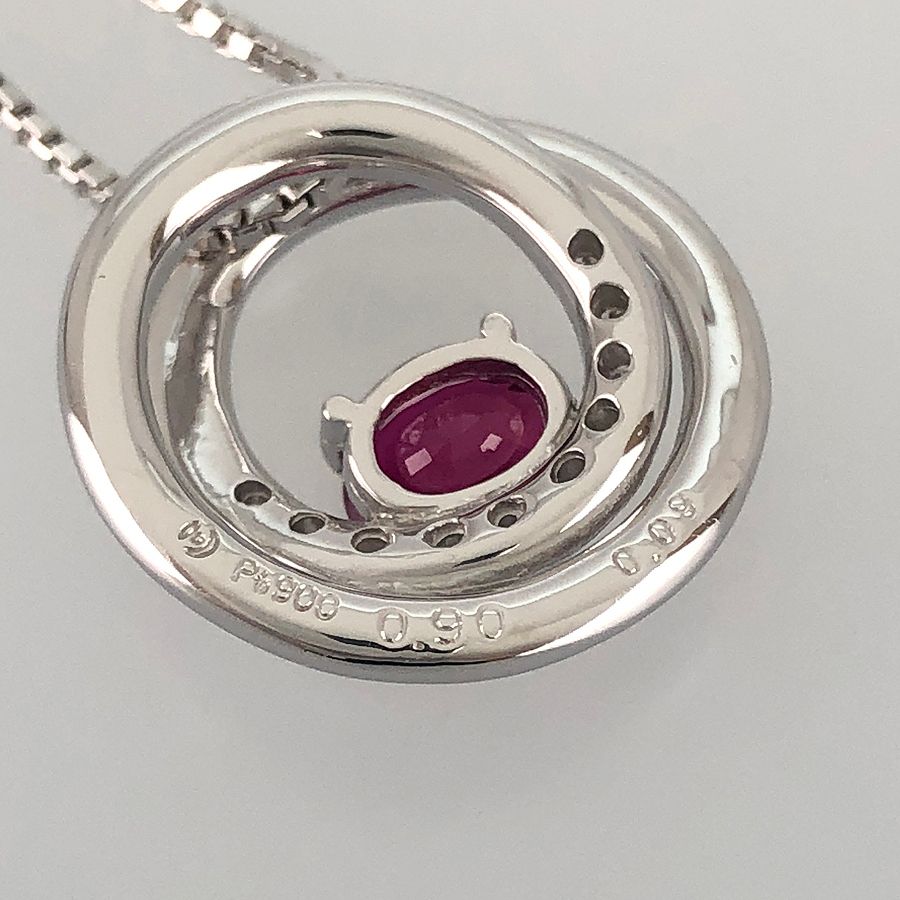 タサキ TASAKI ネックレス Pt900 Pt850 ルビー ダイヤモンド