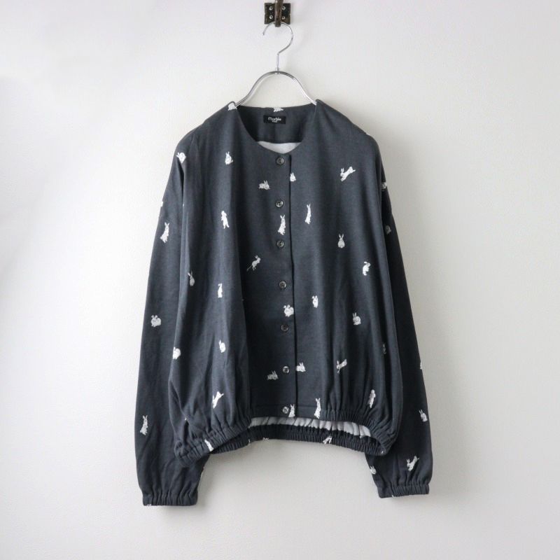 美品✨　マーブルシュッド　ブラウス　カーディガン　2way 鳥　刺繍　洗える◎ marble sud マーブルシュッド 小鳥刺繍ブラウス 七分袖 北欧 シャツ