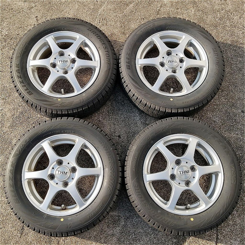社外アルミ 13インチ スタッドレスタイヤ付 155 65R13 BS VRX2 軽自動車向