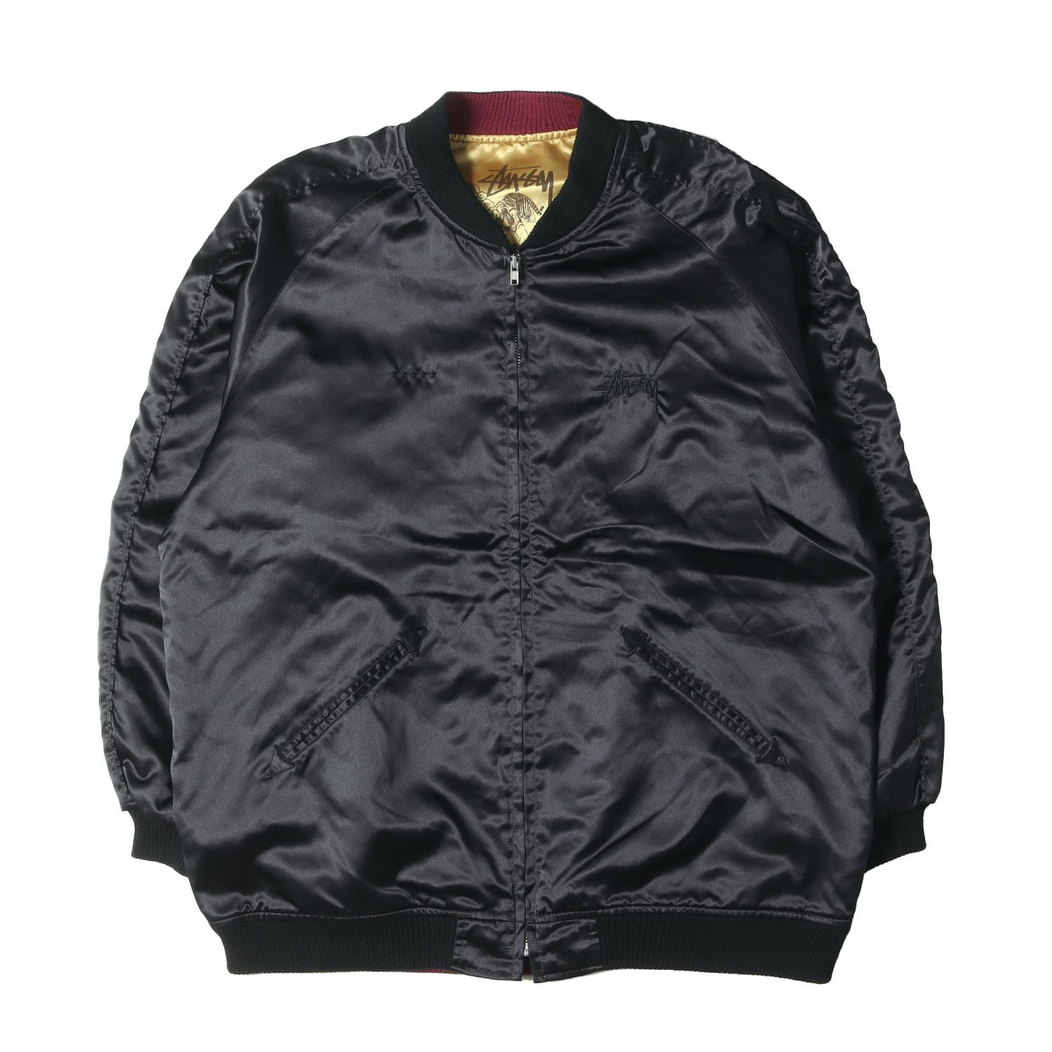 old stussy スタジャン　ナイロンジャケット STUSSY ステューシー 80s Rasta Stadium Jacket 80年代初期タグ