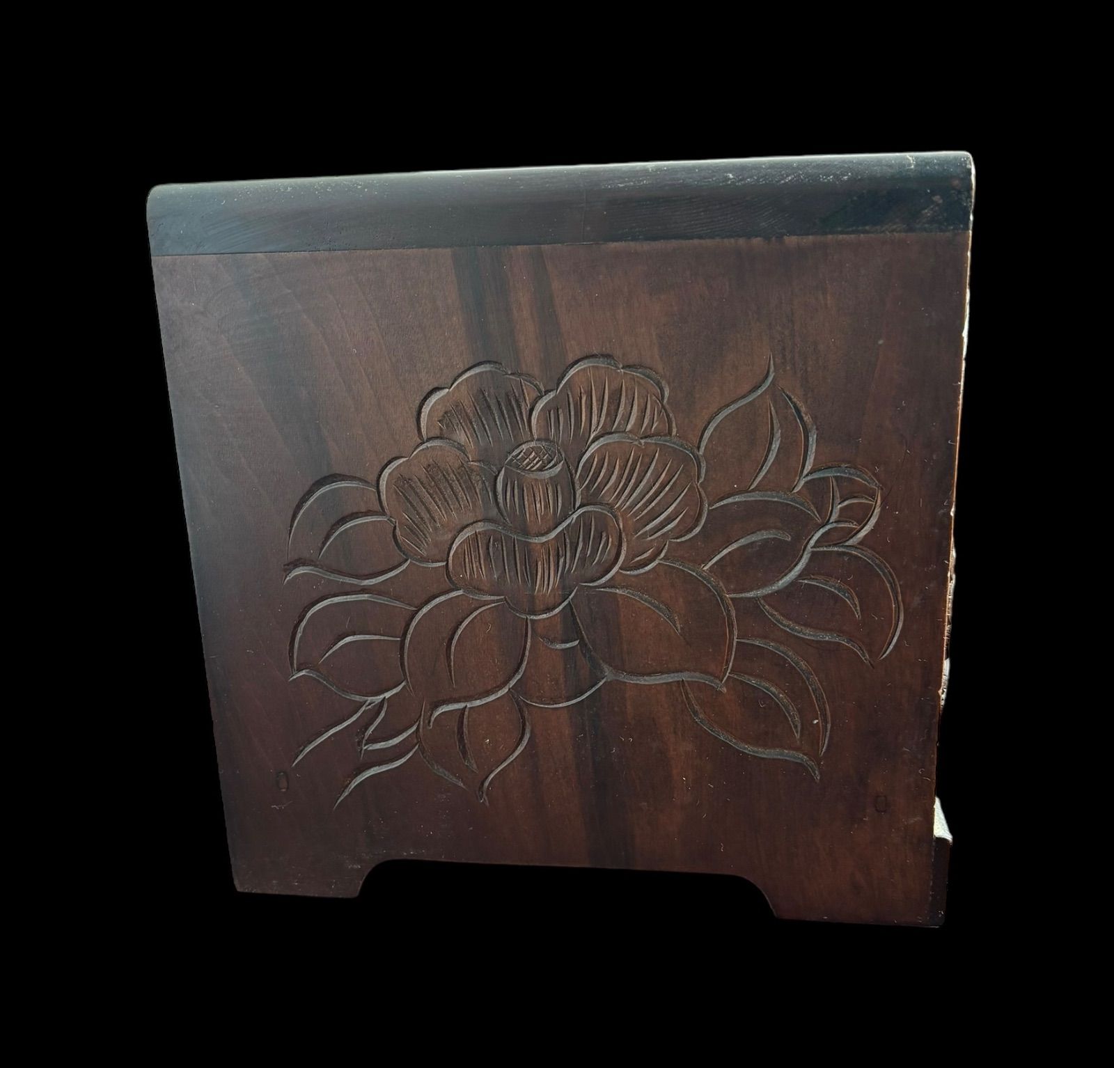 ♪日光彫 2段小引出し 菊 牡丹 菖蒲♪ ♪日光彫 2段小引出し 菊 牡丹 菖蒲♪