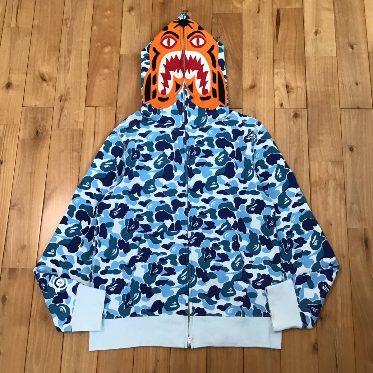 ABC camo Blue タイガー パーカー Mサイズ Tiger full zip hoodie a