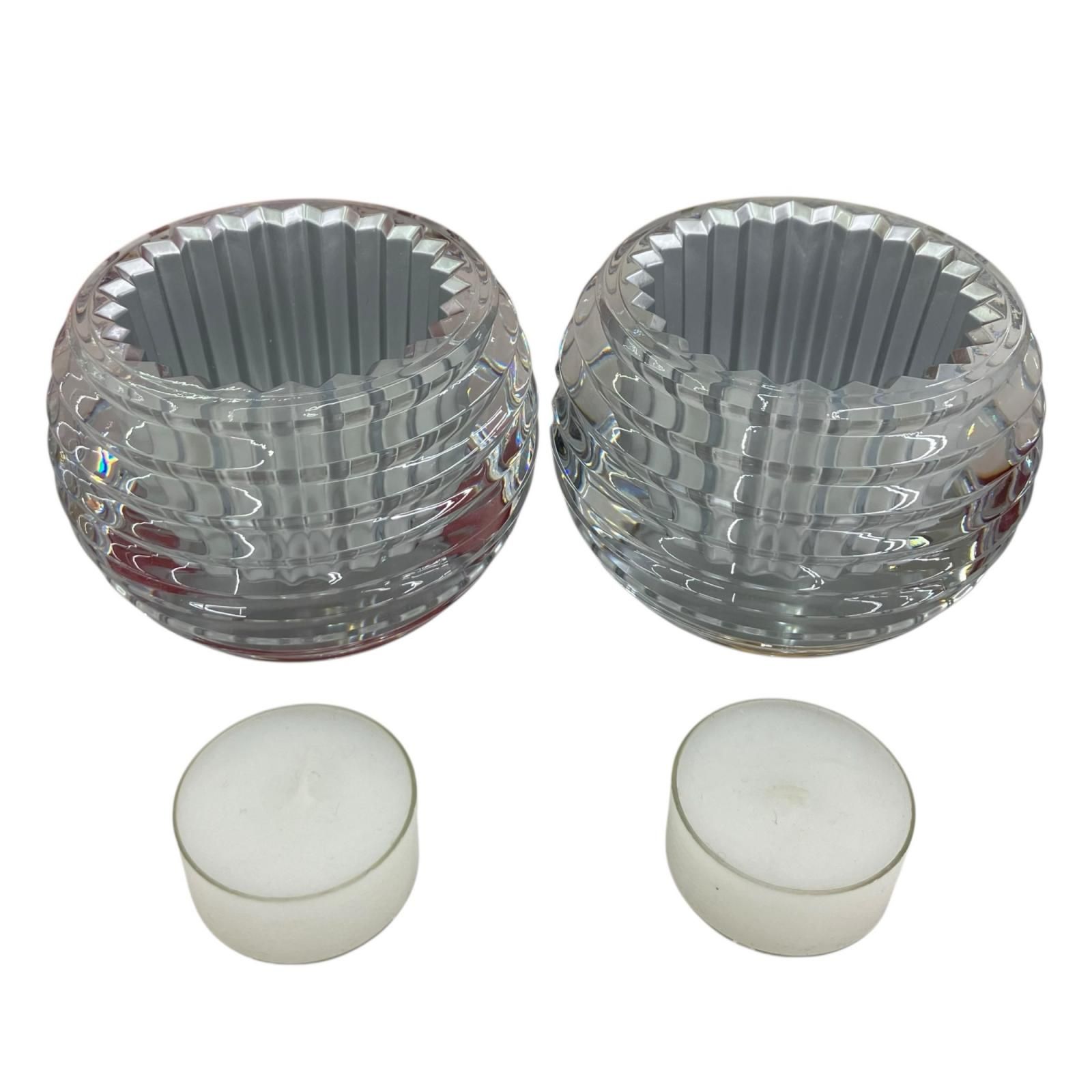 186001 現状品 Baccarat バカラ Baccarat ペア キャンドルランプ クリア ガラス