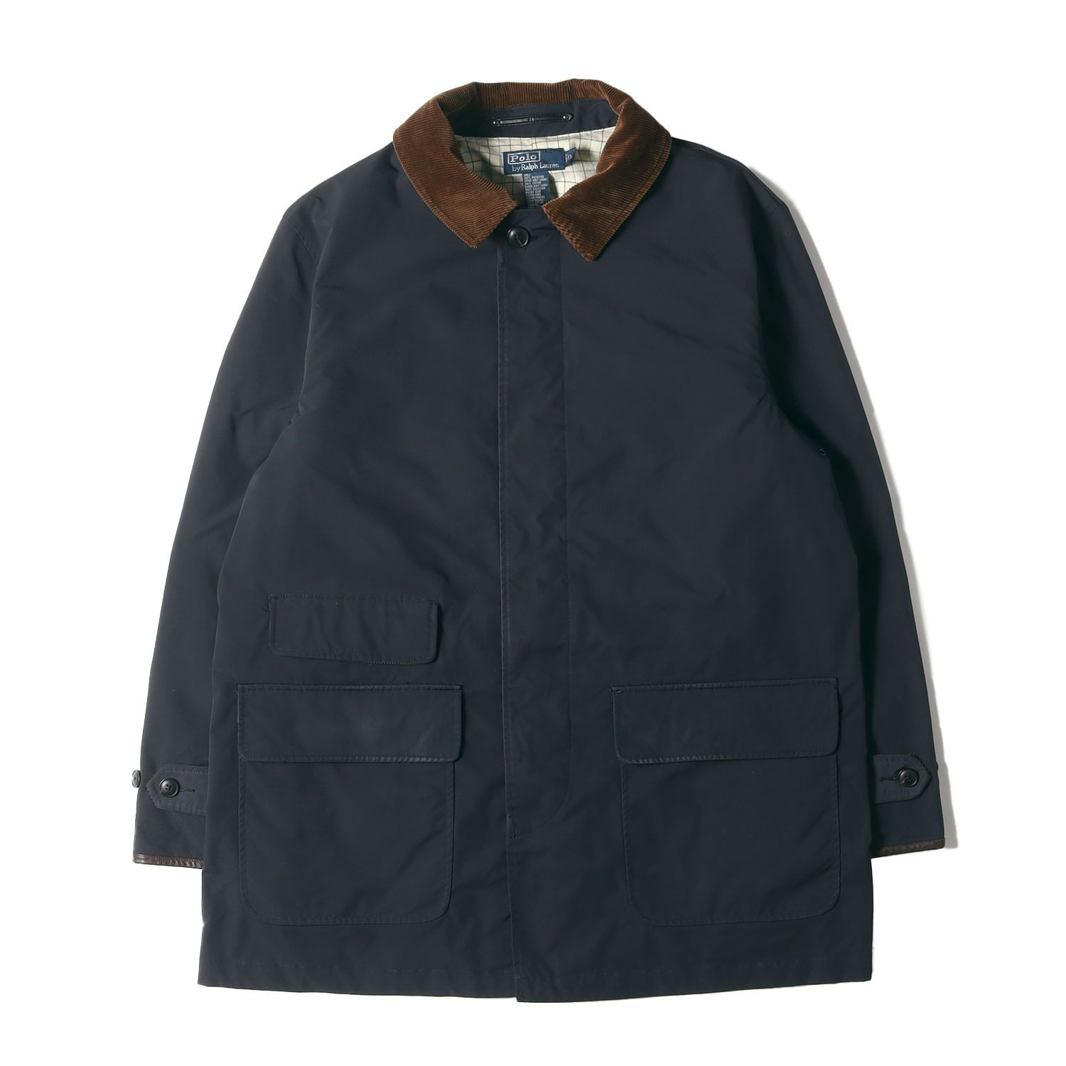 POLO Ralph Lauren ポロ ラルフローレン コート サイズ:L 襟コーデュロイ ポリエステルオックス コート ネイビー 紺 アウター ジャケット ブルゾン コート 上着【メンズ】