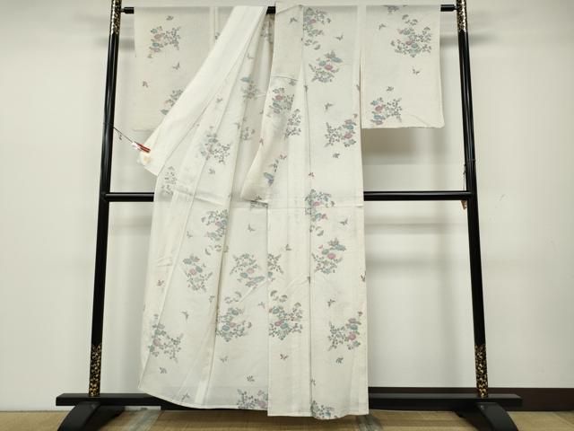 平和屋着物＊夏物 小紋 絽 花筏文 正絹 逸品 未使用 AAAY5757st 平和