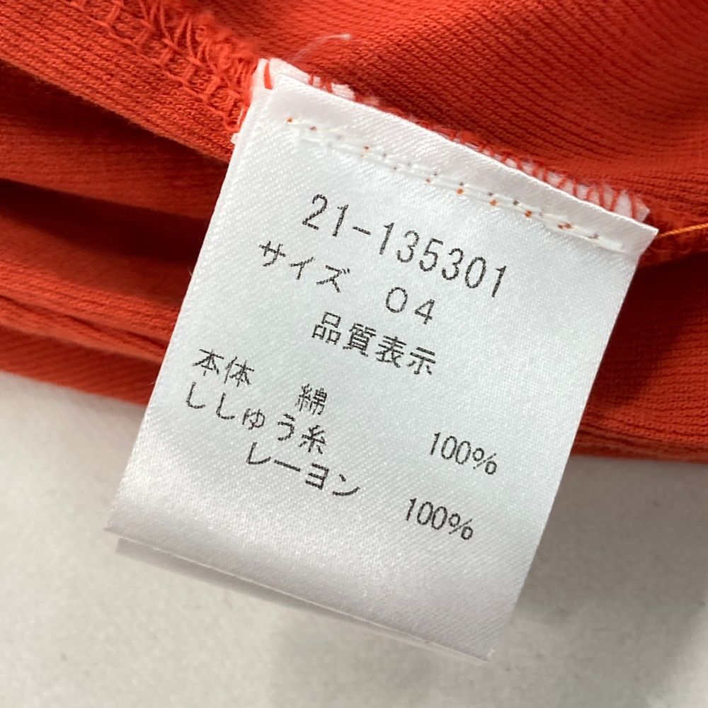 サイズ：04 TOVHO トヴホ 半袖ポロシャツ 京都縮織 オレンジ系