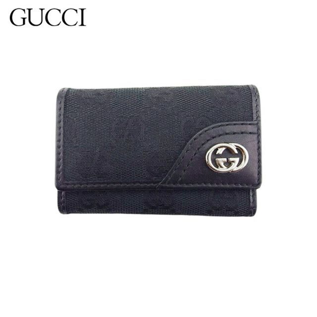 グッチ 　インターロッキング　GGキャンバス×レザー 6連キーケース　レディース GUCCI グッチ キーケース GGキャンバス ハート インター