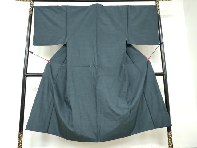 平和屋着物●男性 本場大島紬 変わり格子 正絹 DAAW5458ud