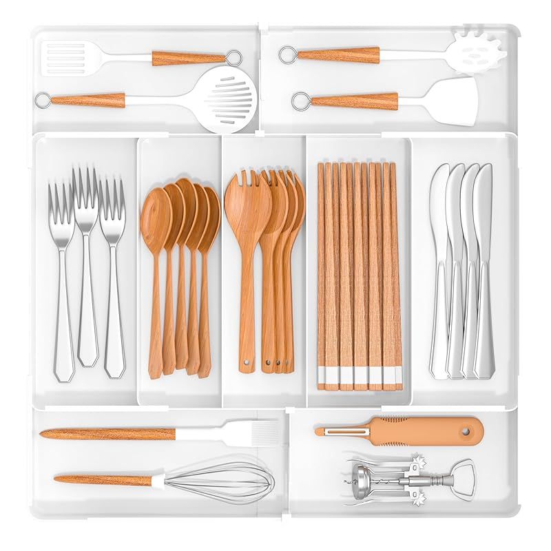 新品】 KOOPRO カトラリーケース 引き出し カトラリー収納 4面伸縮式