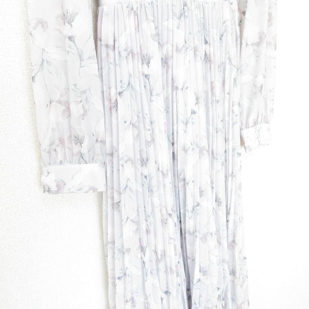 美品 23SS Rose Muse ロゼミューズ sheer floral one-piece フラワープリント ロング丈 シアー プリーツワンピース  ドレス M ラベンダー レディース - メルカリ