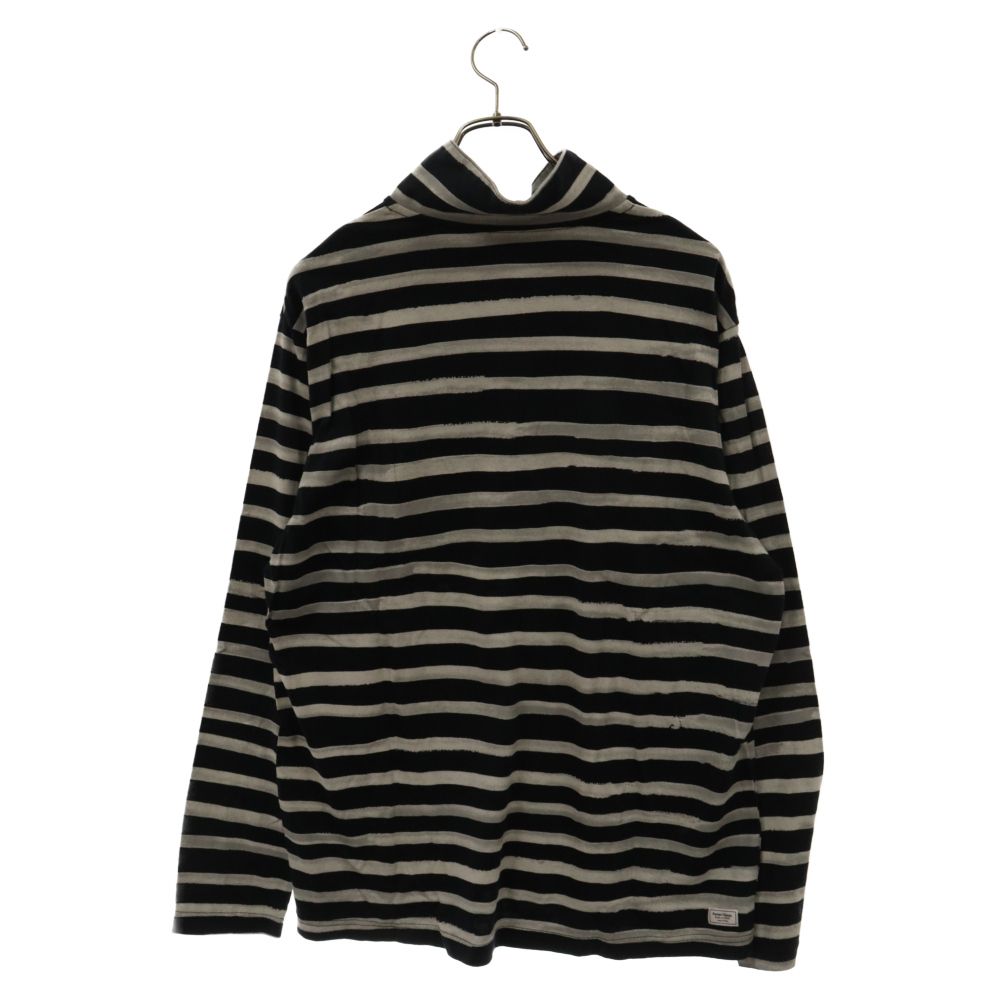 Porter Classic (ポータークラシック) ARTIST BORDER ZIP UP TURTLENECK アーティスト ボーダージップアップタートルネックジャケット ホワイト ブラック