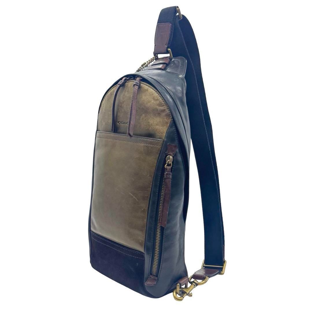 COACH コーチ レザー ブラウン ボディバッグ ワンショルダー メンズ COACH コーチ レザー ブラウン ボディバッグ ワンショルダー