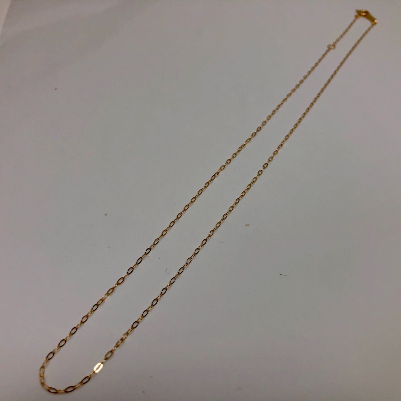 k18YG AU750 18金ネックレス 華奢 平アズキ 0.65g 42センチ - メルカリ