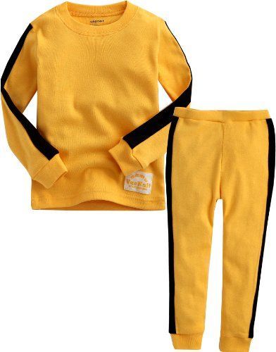Kung Fu Yellow_80 [Vaenait Baby] 12ヶ月-12歳 キッズ 子供 ベビー 動物キャラクター 服 綿100% ルームウェア 長袖 パジャマ 寝間着 上下セット Kung Fu Yellow XS