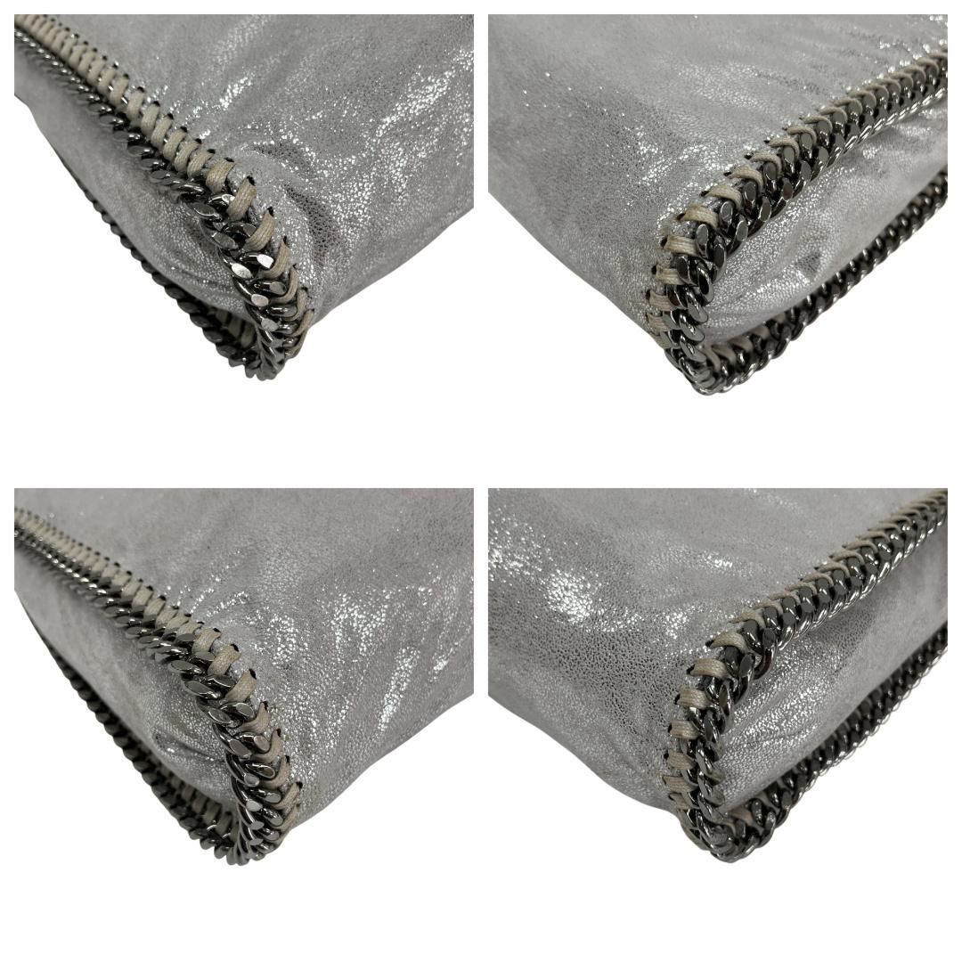 美品 ステラマッカートニー トートバッグ ３本チェーントート メタリックシルバー 美品 ステラマッカートニー トートバッグ 3本チェーントート