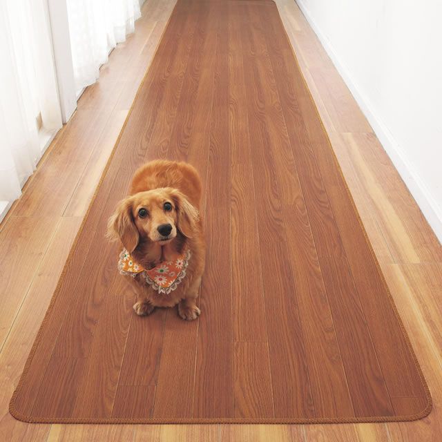 ショップ 木目柄 ビニールマット 幅80cm 長さ340cm 木目 ブラウン フローリング調 ロングマット 廊下マット 廊下敷き キッチンマット ビニール製 滑りにくい加工 日本製