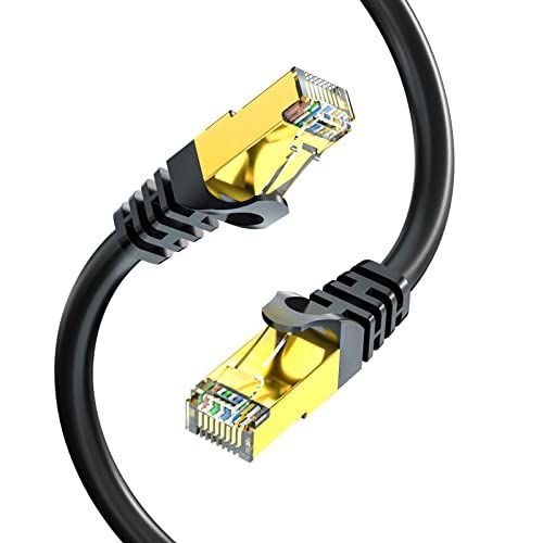 90M LANケーブル 90M CAT7， UGOMI 屋外 カテゴリー7 イーサネットケーブル 工業階級 三重遮蔽 SSTP 10Gbps 600MHz UV/防水、直接埋葬、PEジャケット PS4 Xbox Modem Routerなどに適用されます