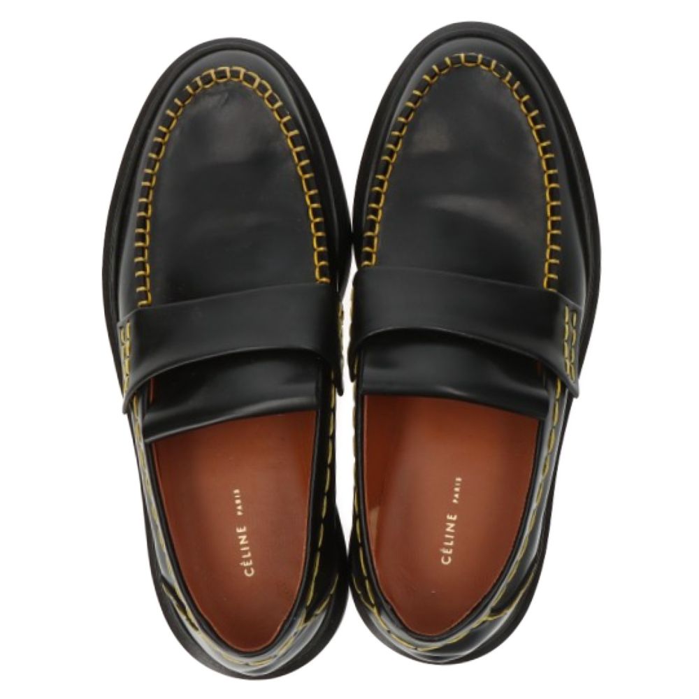 CELINE (セリーヌ) プラットフォーム 厚底 レザー ローファー CELINE (セリーヌ) プラットフォーム 厚底 レザー ローファー
