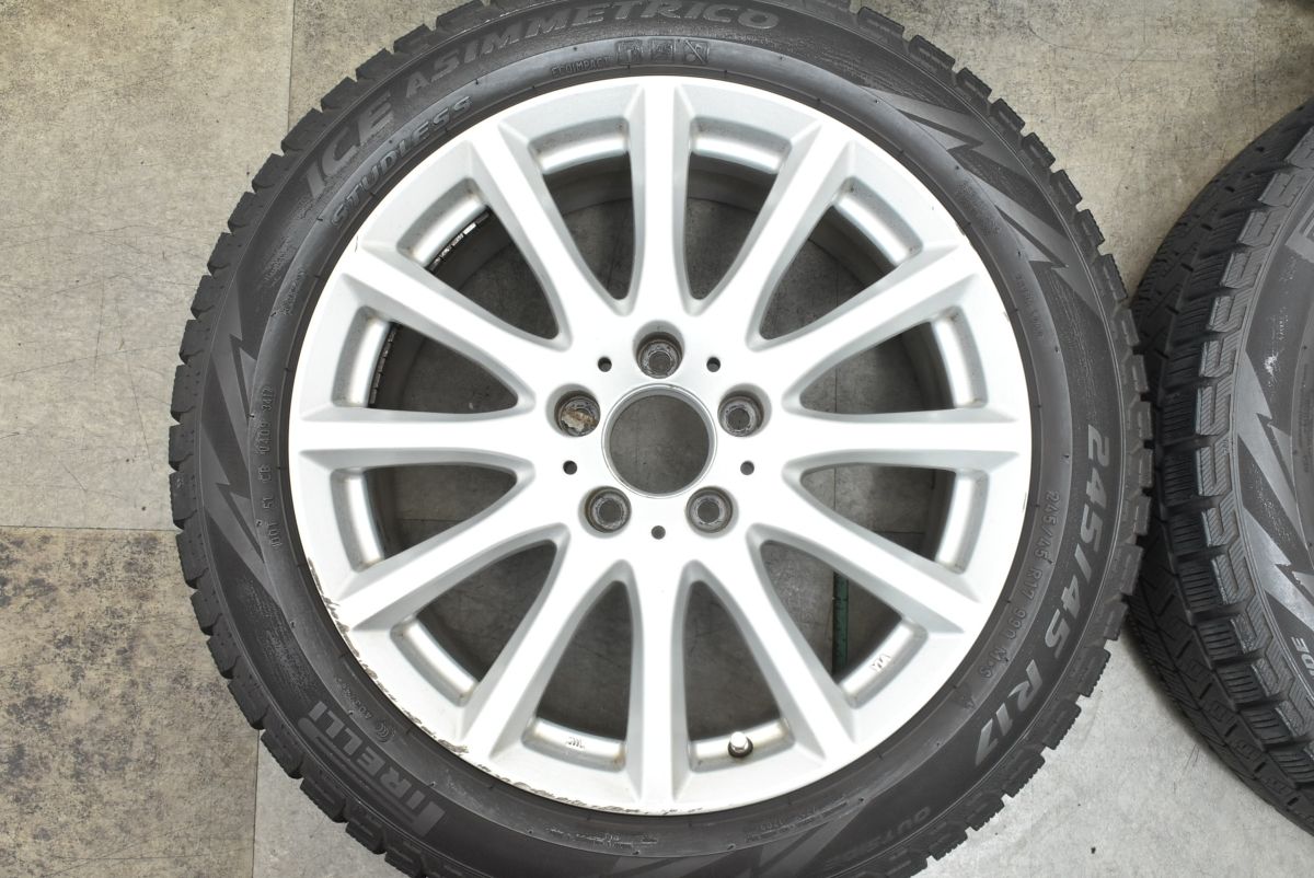 5。000円以上送料無料 ベンツ W212 Eクラス 純正サイズ ユーロフォルシュ 17in 8J 48 PCD112 ピレリ アイスアシンメトリコ 245 45R17 W211