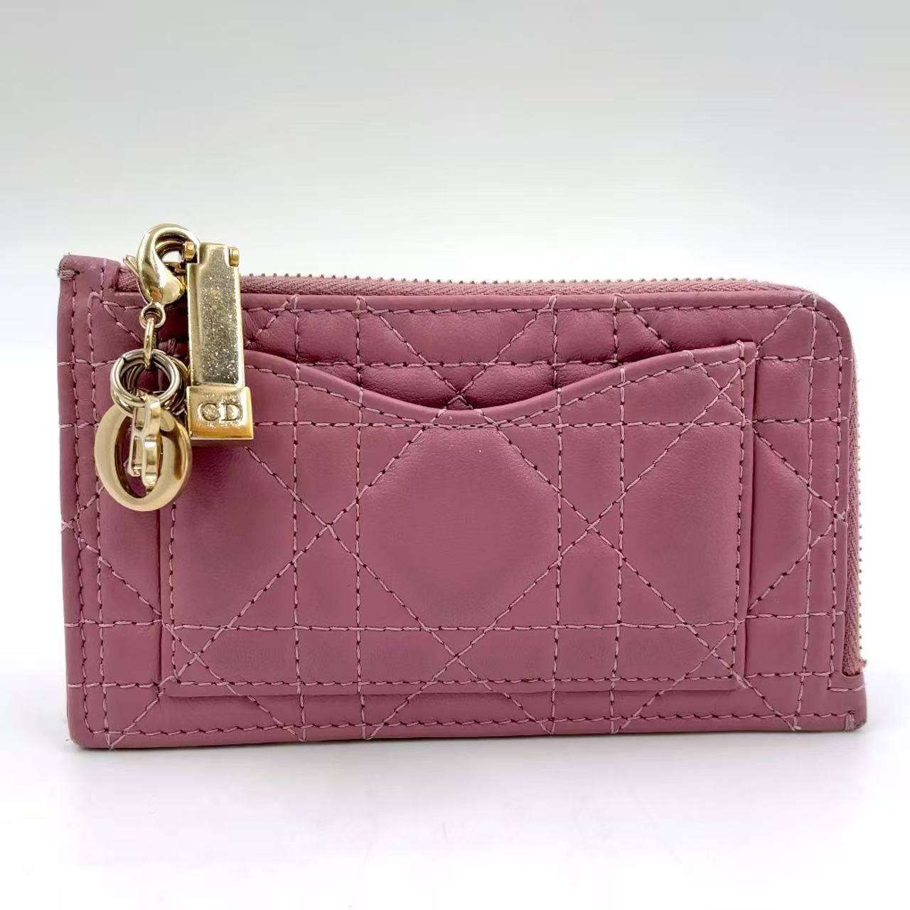 Christian Dior Lady Dior Cosmos ジップ 2025年度日本 色 レザー ライトパープル カードケース ゴールド