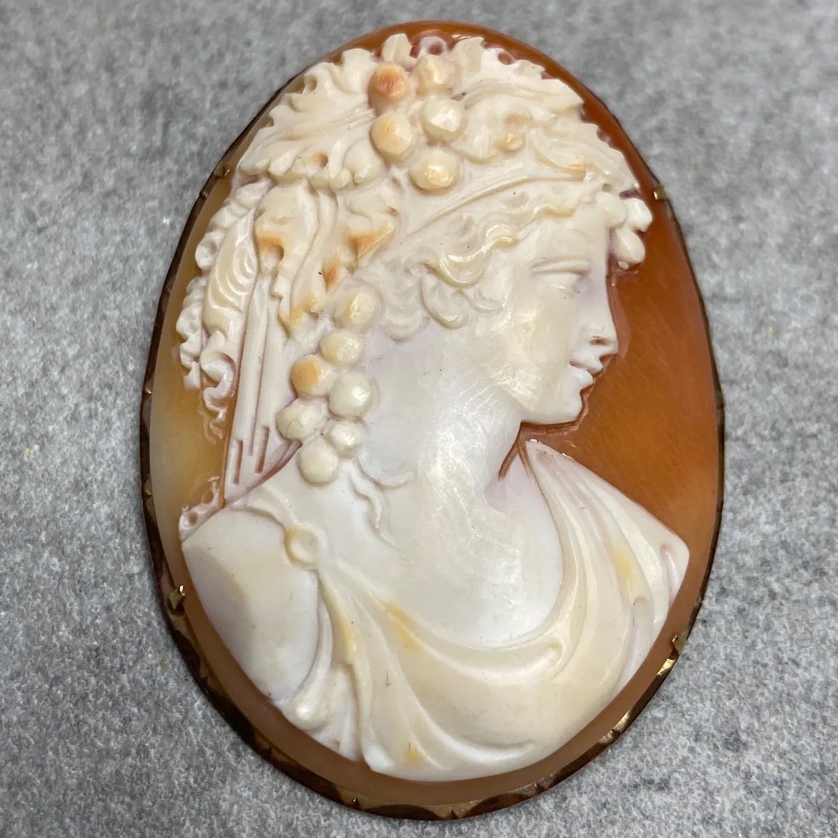K18刻印あり ヴィンテージ シェルカメオ 総重量 16.3g 作者名 銘 あり