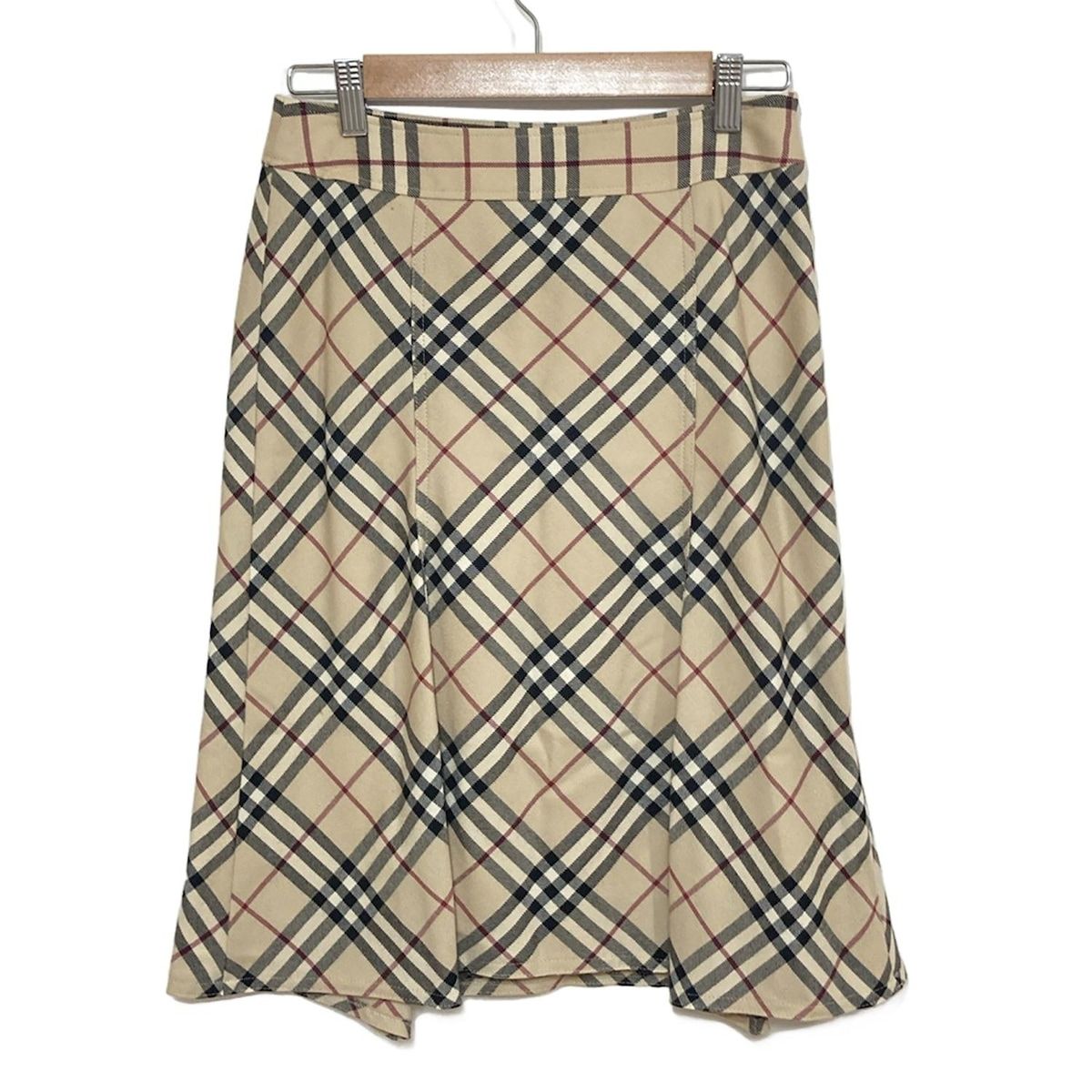 Burberry LONDON バーバリーロンドン スカート サイズ36 M レディース - ライトブラウン×黒×ボルドー ひざ丈|チェック柄