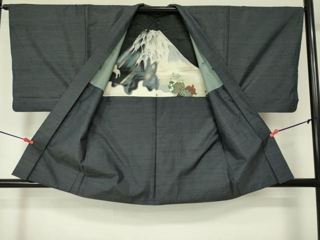 平和屋着物□男性 本場大島紬 アンサンブル 格子 正絹 逸品 DAAQ5258cm