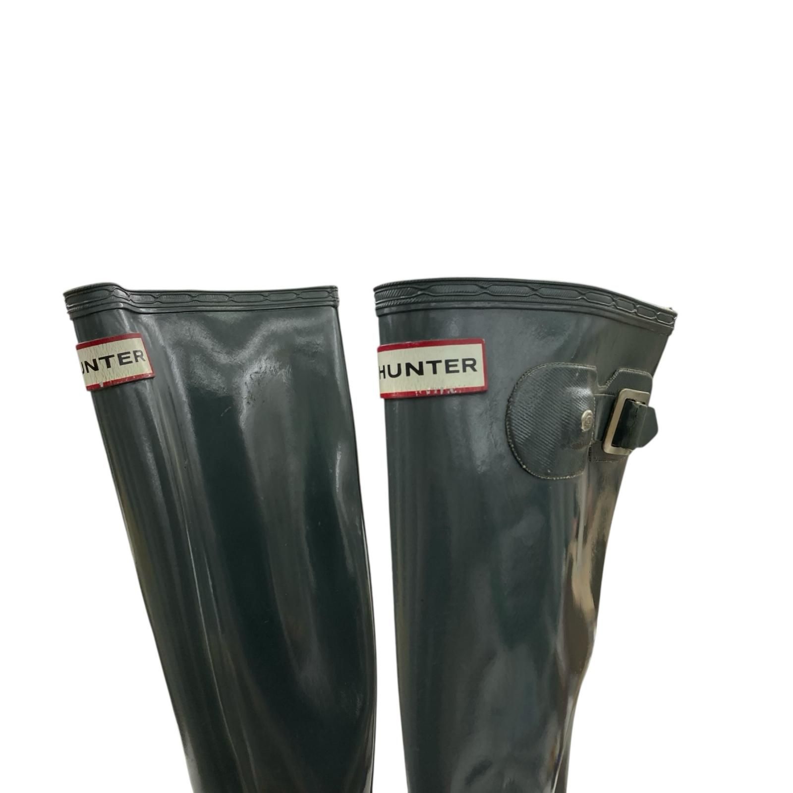 180101 現状品 HUNTER ハンター レインシューズ 24cm グレー レディース