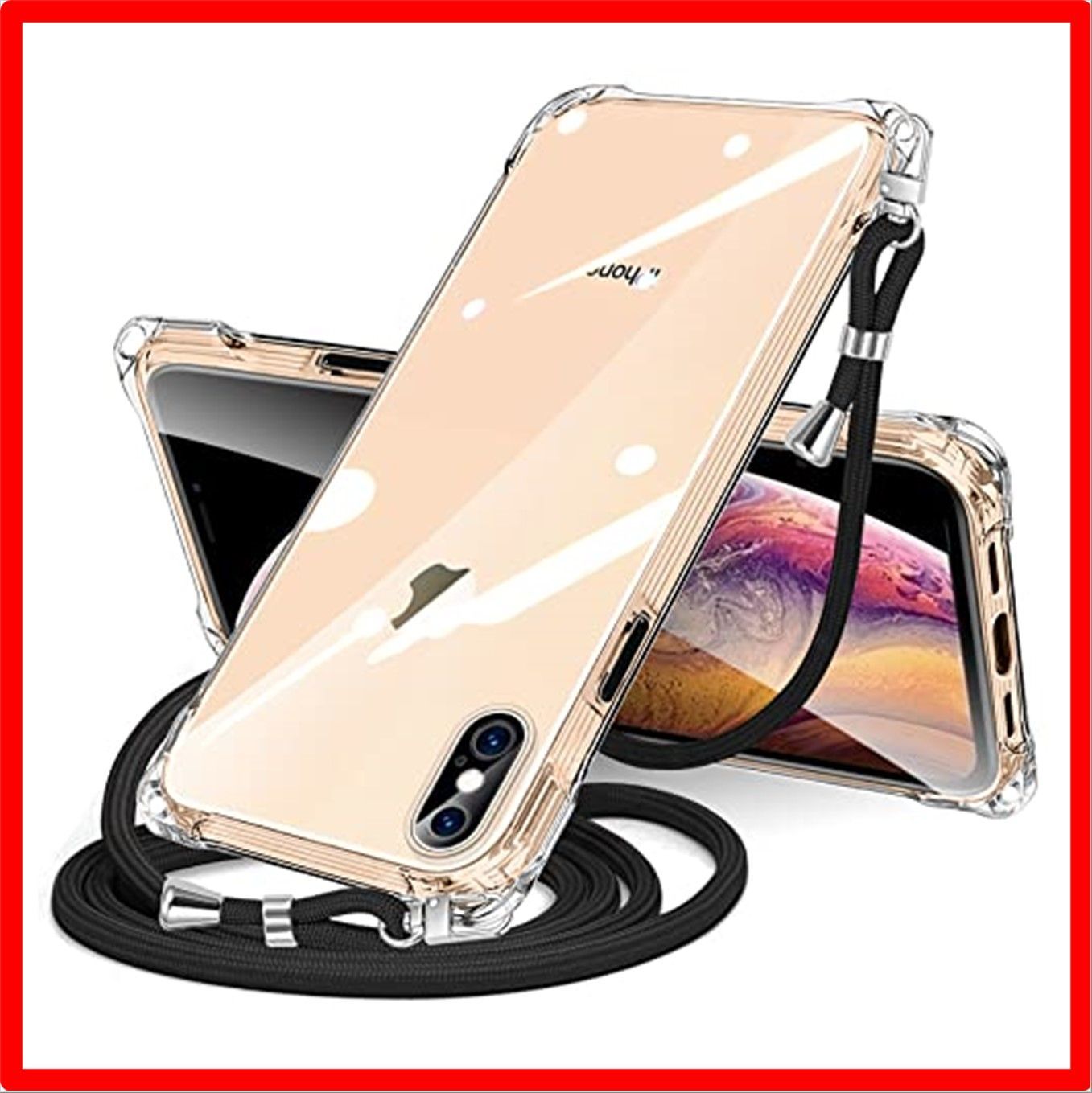 【匿名配送】 iPhone X/XS_クリア iPhone XS 用 ケース クリア ショルダー iPhone X 用 ケース iphone x xs スマホケ