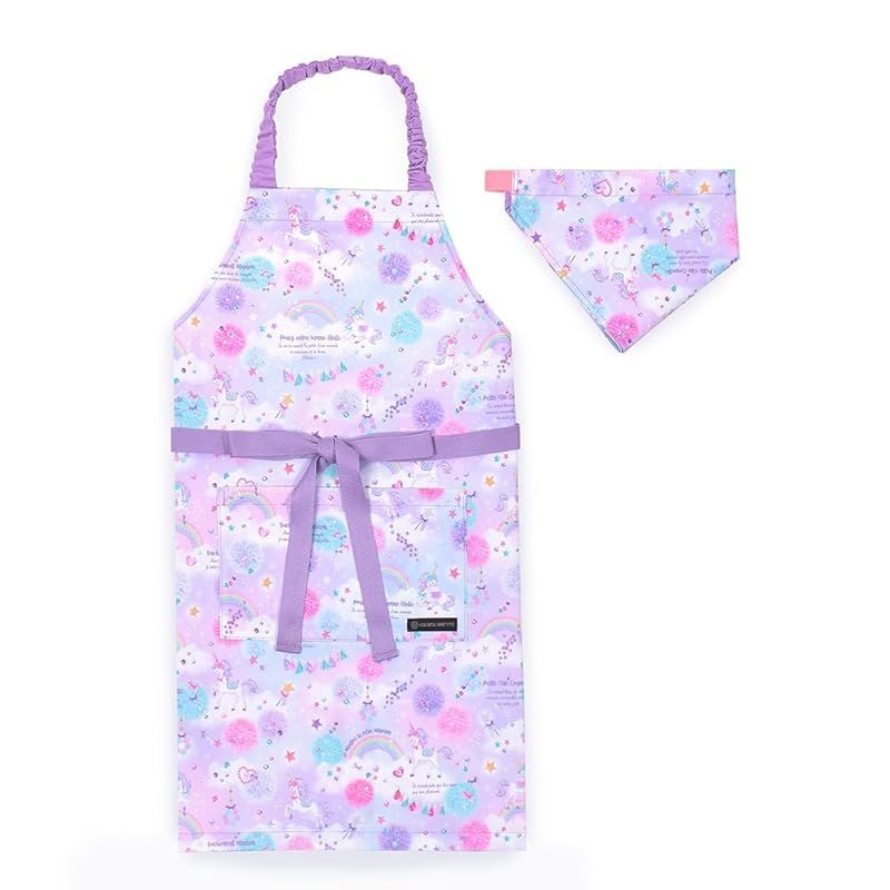 [COLORFUL CANDY STYLE] 子どもエプロン (100～120cm) はっ水ノーアイロン ユニコーンファンタジー 撥水 軽量 汚れにくい シワ防止 ノーアイロン 女の子 N9000640 1