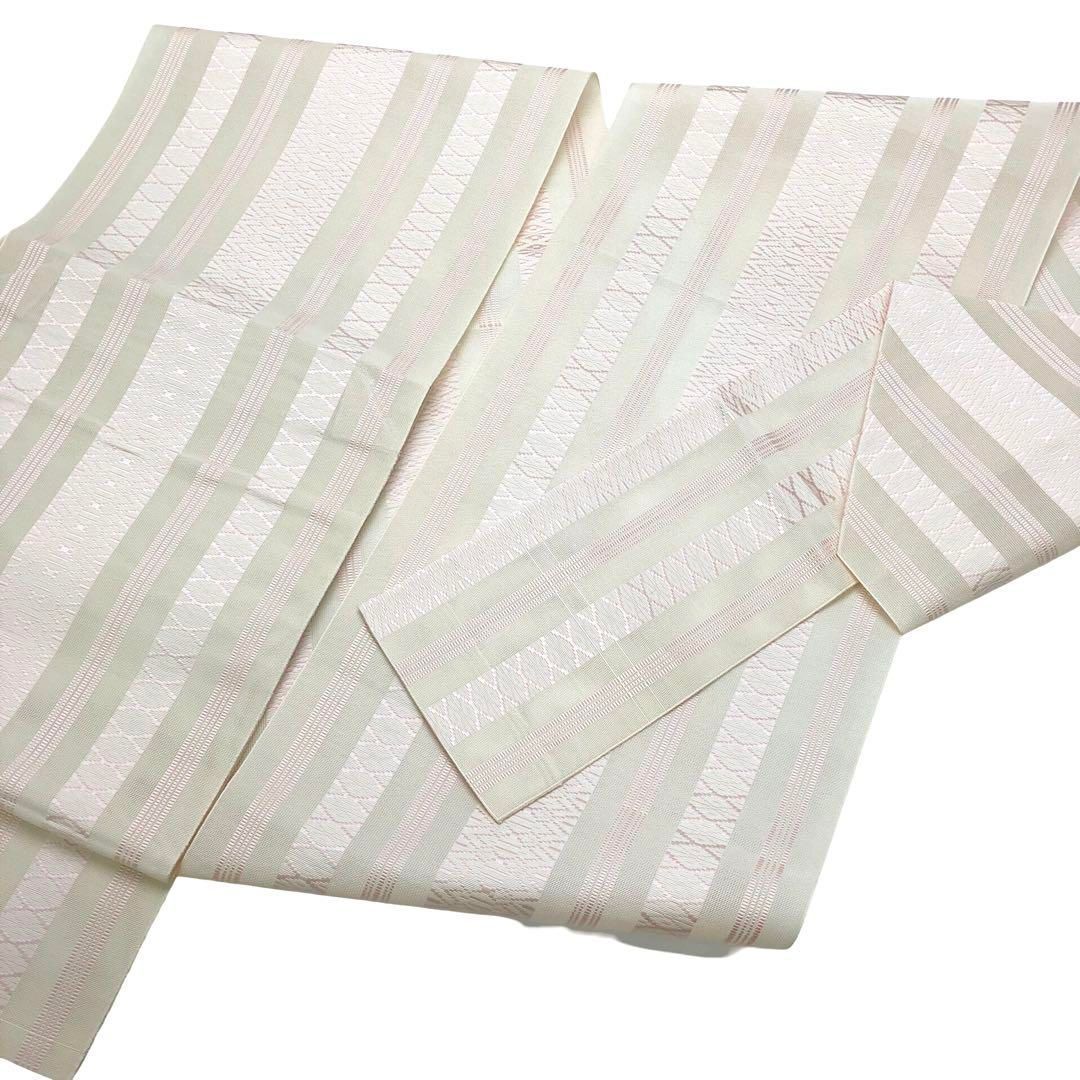 夏帯 名古屋帯 本場筑前博多織 紗献上 乳白色 O-4884 - メルカリ 