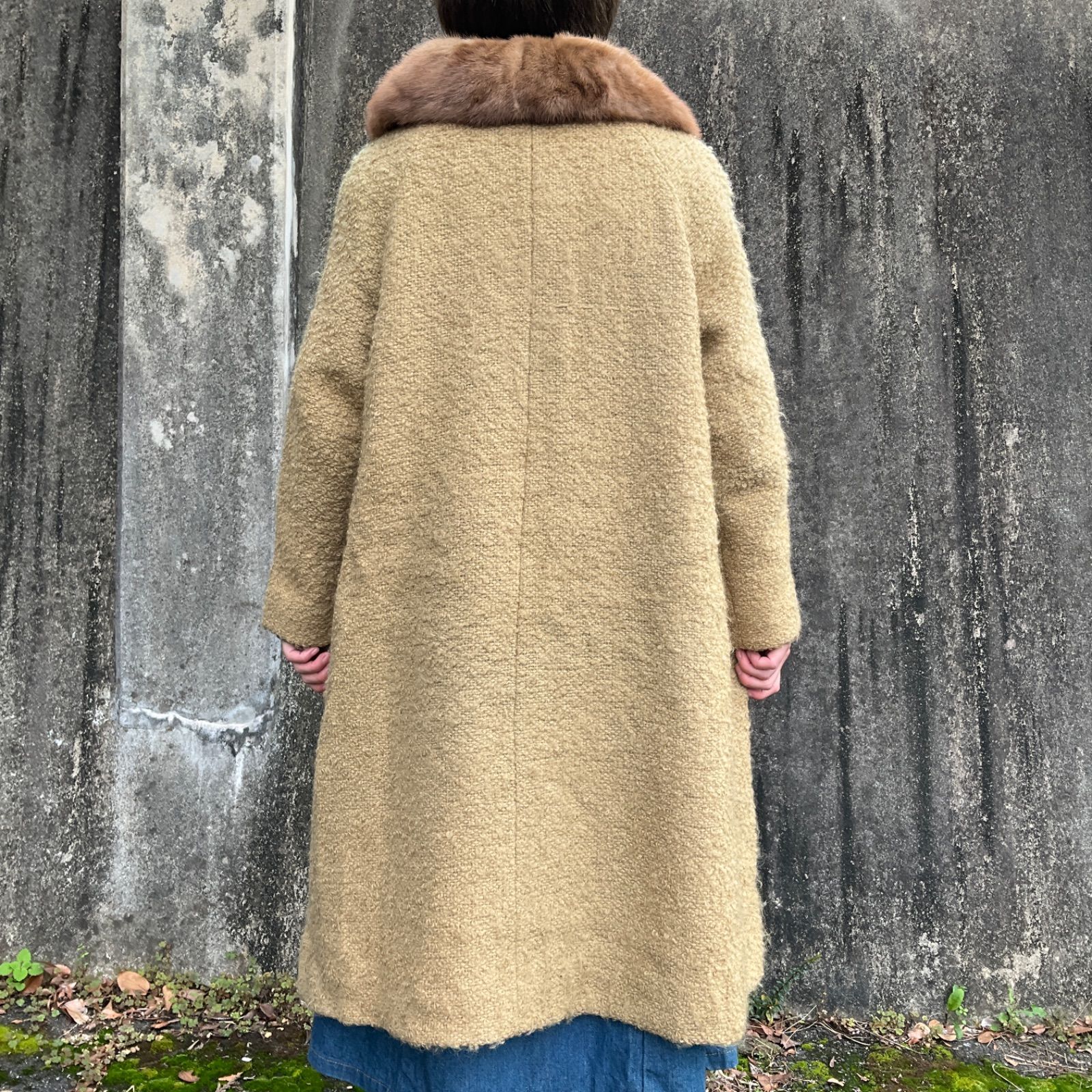 USA製 50年代~60年代 50s 60s Ricemor ファー襟 Aライン ウール USA製 50年代~60年代 50s 60s Ricemor ファー襟 Aライン ウール