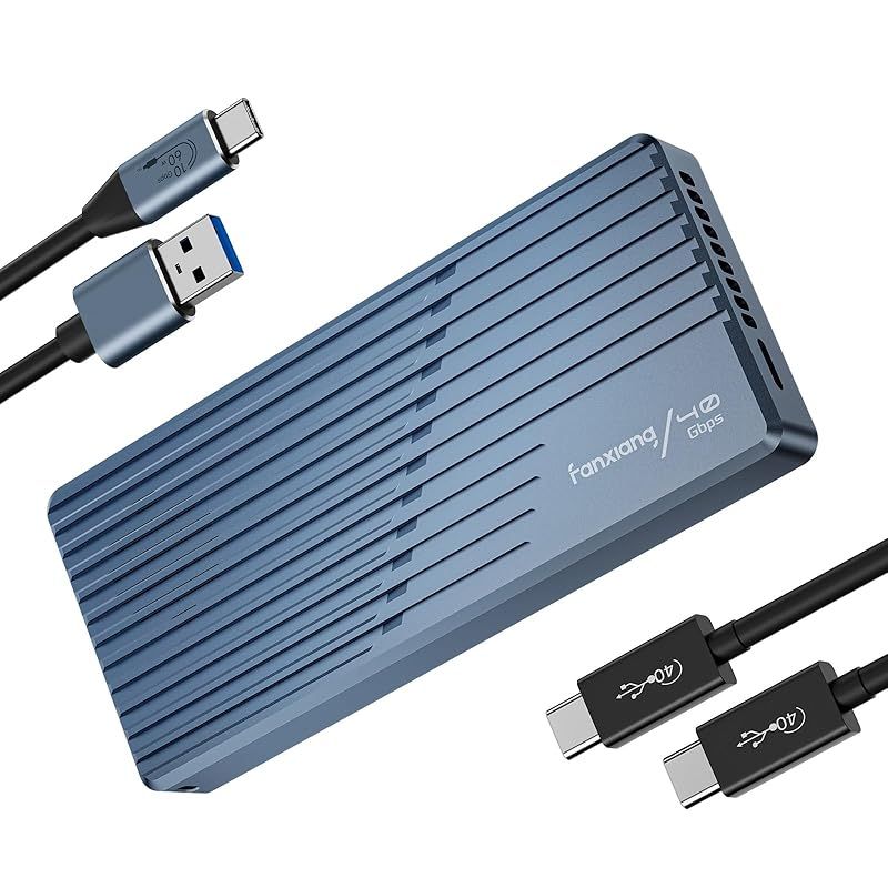 Fanxiang 40Gbps超高速 M.2 SSD 外付けケース NVMe SSD ケース 内蔵冷却ファン付き 高放熱 Thunderbolt 3|4 USB 4.0|3.2|3.1|3.0|2.0対応 2230 2242 2260 2280 M Key を