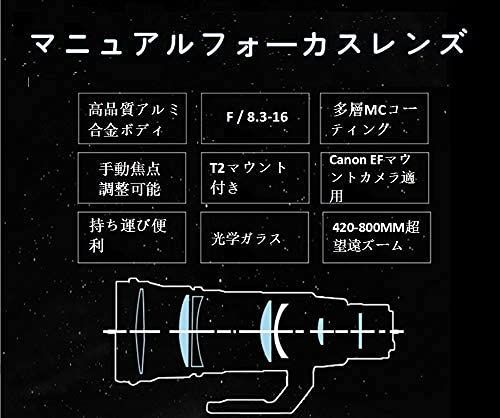 新品 3-16望遠レンズ 420-800MM 手動調整 8 固定焦点 / 風景撮 - OKAAN