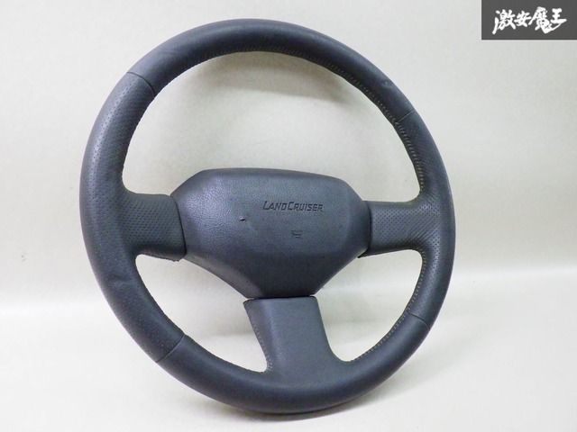 【ストア出品】希少！ トヨタ純正 KZJ70W 70系 ランドクルーザー ランクル レザー ステアリング ハンドル 棚2N15