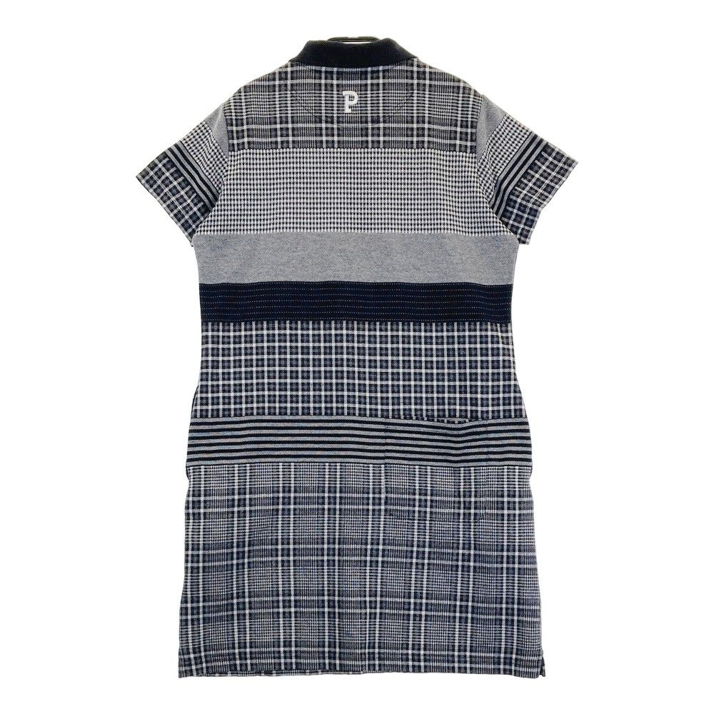 【美品】パーリーゲイツ ゴルフウェア 半袖 ワンピース チェック柄 レディース PEARLY GATES パーリーゲイツ 半袖ワンピース チェック柄