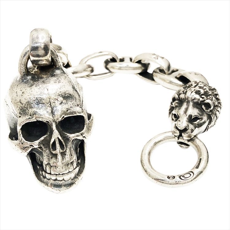 GABORATORY ガボラトリー ガボール KEY CHAIN W|LG SKULL-LION-SMOOTH ANCHOR LINKS-GOTHIC H.W.O ラージスカル スムースアンカーリンクス w|ライオンヘッドキーチェーン ウォレットハンガー