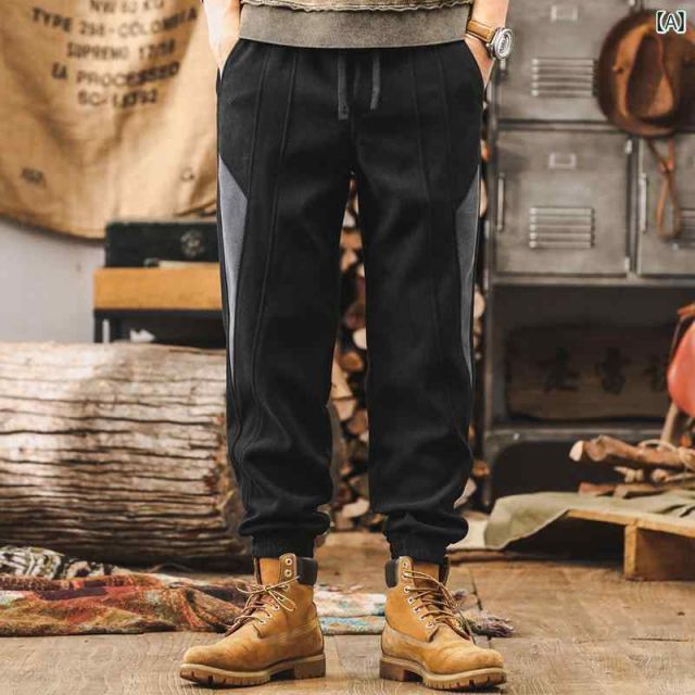 ファッションを楽しむ L 秋 冬 メンズ 服 シンプル ファッション オシャレ 大人 かっこいい 大きいサイズ ストリート 紳士服 アメリカン レトロ ニット スウェットパンツ 秋 冬 厚手 ズボン カジュアル パンツ 数量限定 