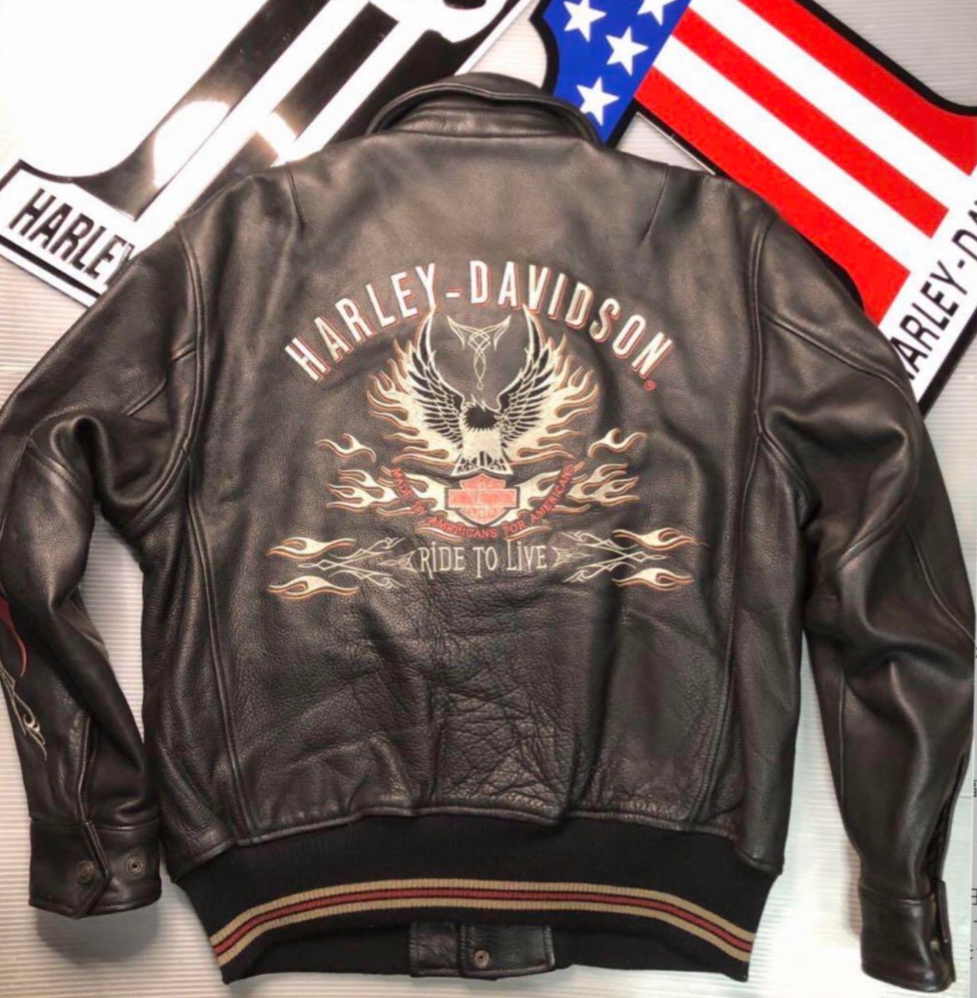 ⭐️ハーレーダビッドソン⭐️レアな立体刺繍ダメージ加工