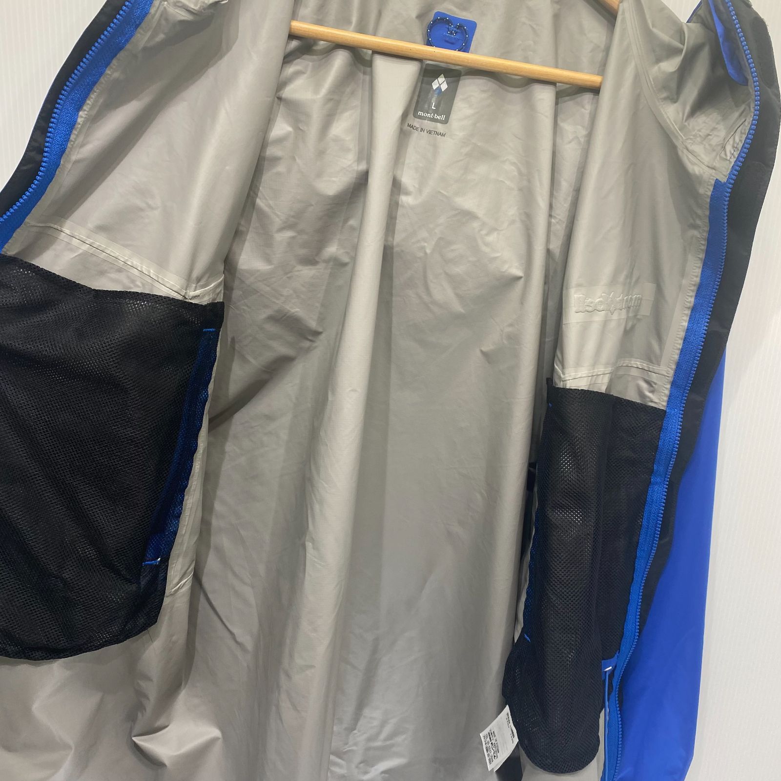 【美品】mont-bell レインハイカージャケット 1128600 L ブルー 美品】mont-bell レインハイカージャケット 1128600 L ブルー