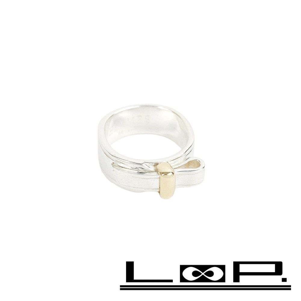 □新同□磨き済□ エルメス アルテミス リング コンビ SV 925 YG 750