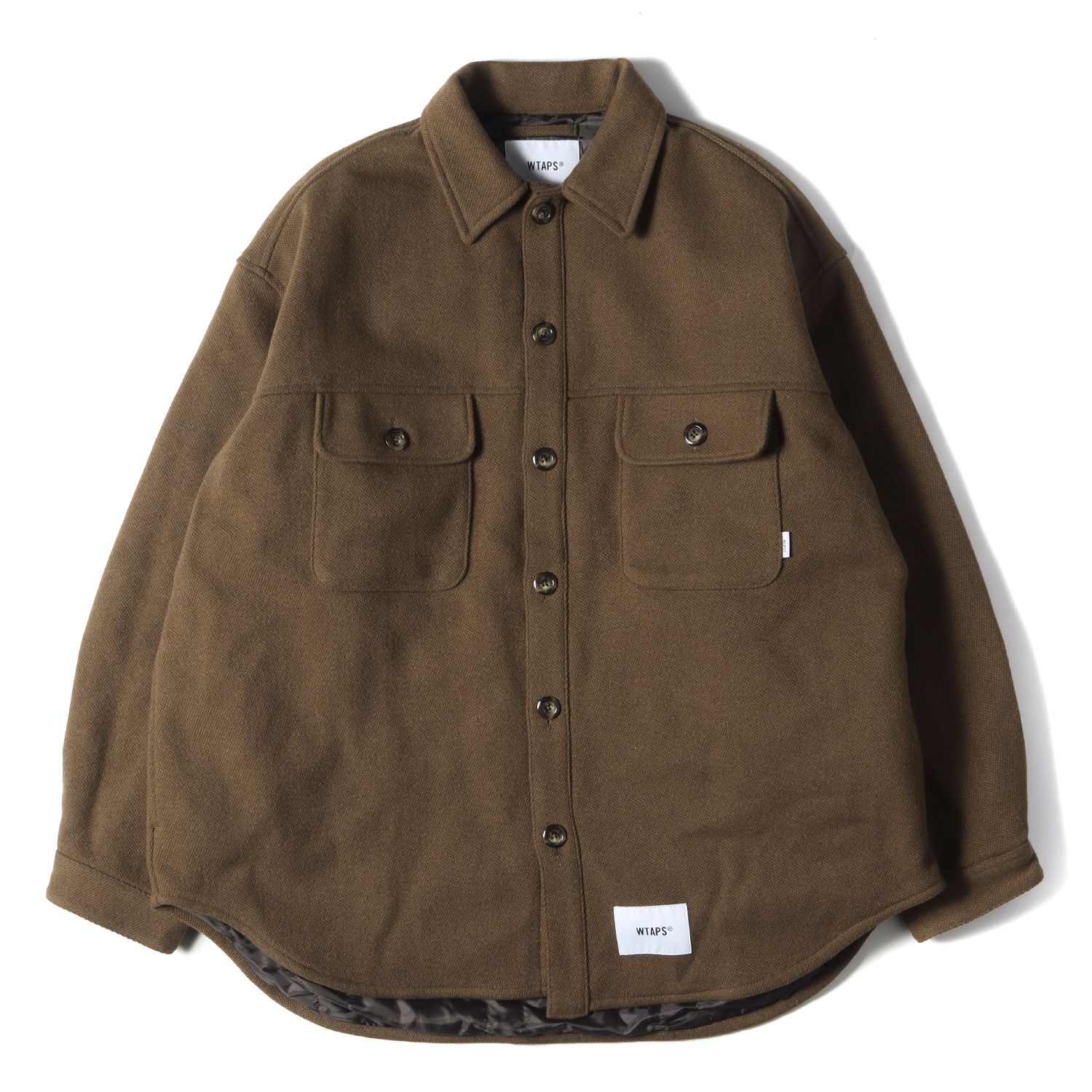 美品 WTAPS ダブルタップス ジャケット サイズ:M 21AW 裏地キルティング ウール シャツジャケット WCPO 01 / JACKET /  WONY. MELTON ブラウン アウター ブルゾン ミリタリー ブランド【メンズ】 - メルカリ