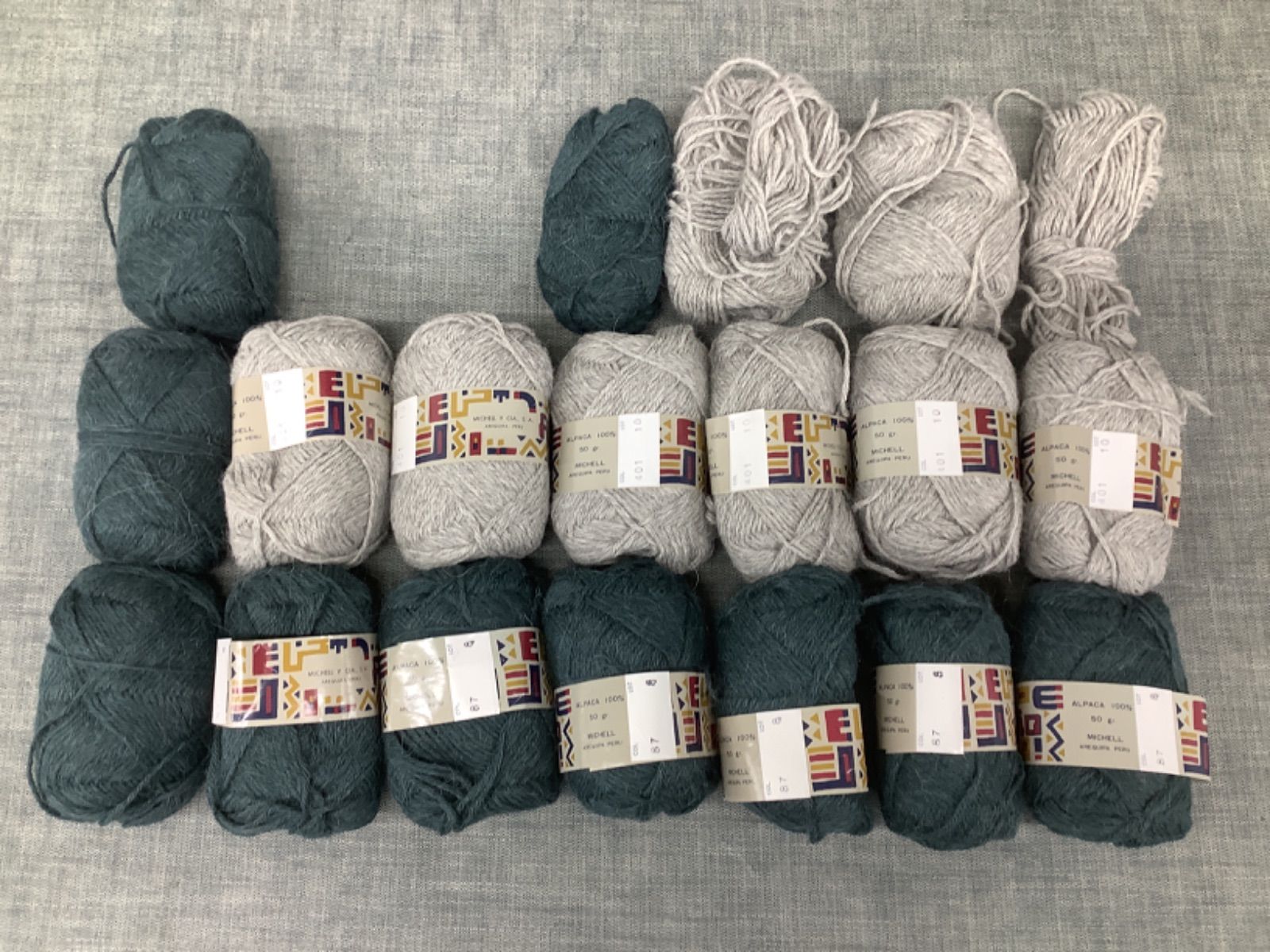 7 YT24030563 Alpaca Indio 毛糸セット 15玉＋バラ4玉 835g-期間