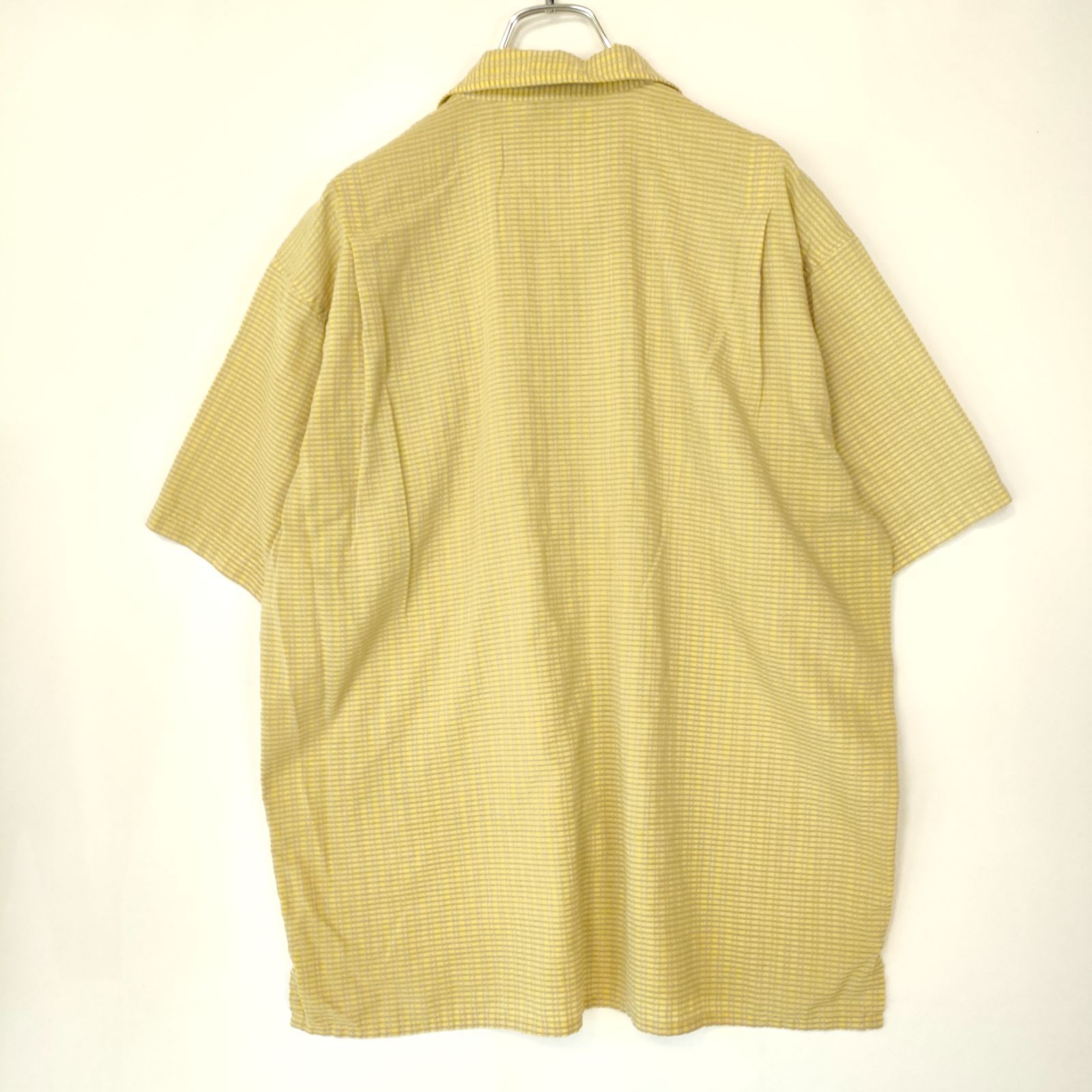 patagonia 半袖シャツ M パッカーウェア ACシャツ シアサッカー 90s patagonia シアサッカー 半袖シャツ Mサイズ イエロー系