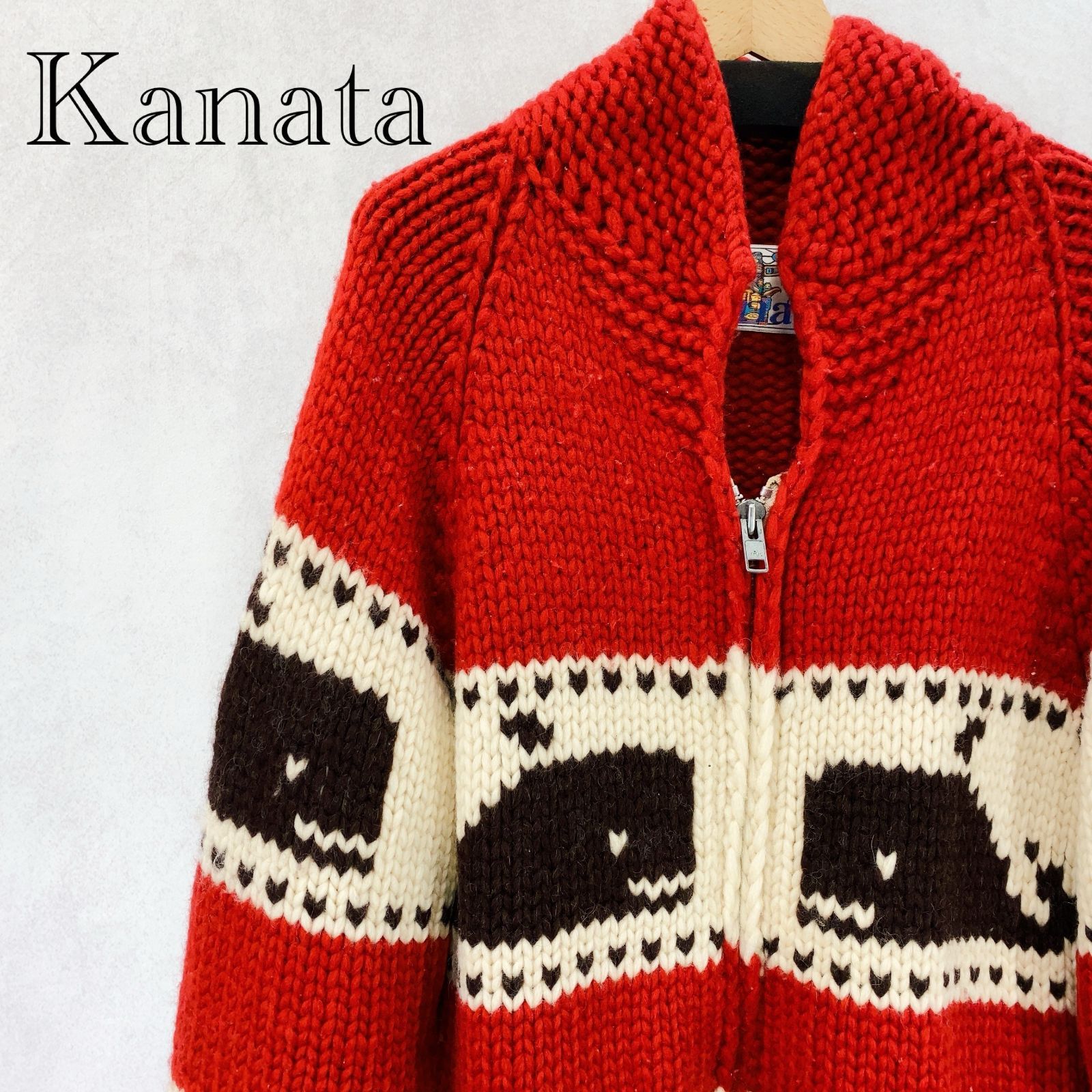Kanata カナタ 厚手 カウチン セーター C-OY-3853 ニット カーディガン 