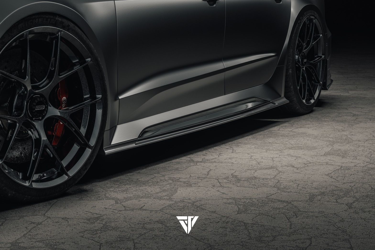 【FUTURE DESIGN 正規品】AUDI RS7 C8 サイドスカート 本物DryCarbon ドライカーボン エアロ カスタム