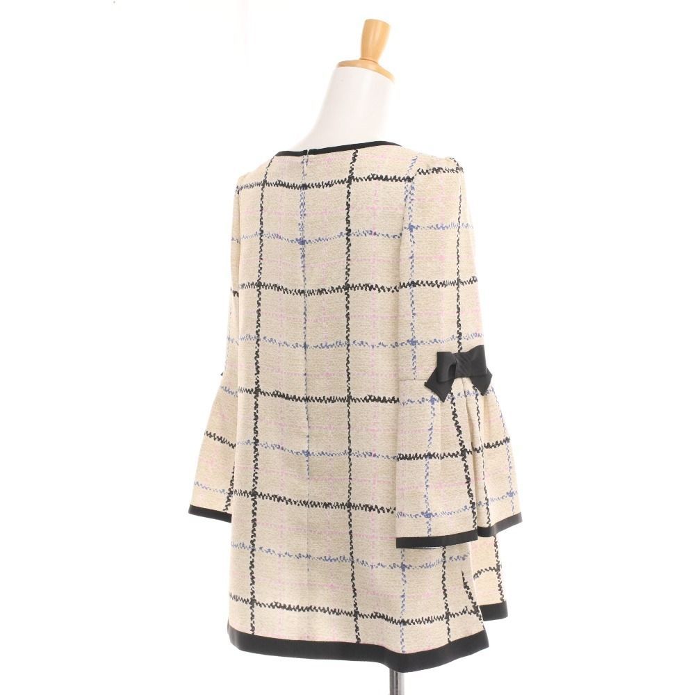 エムズグレイシー チュニック 長袖 FS-910514 トップス 高品質 リボン レディース 40 L相当 ベージュ系